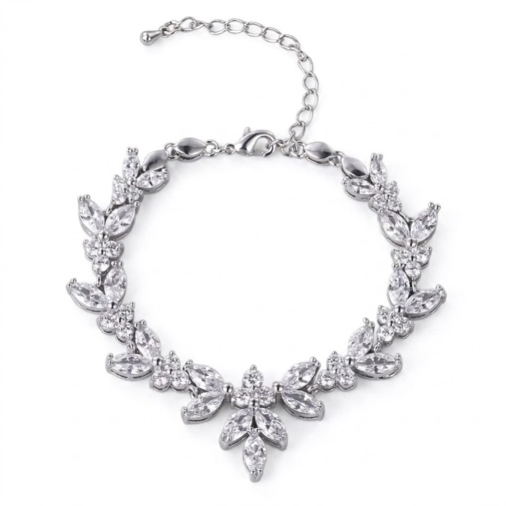 Bransoletka z kryształów w stylu vintage Adelaide Silver