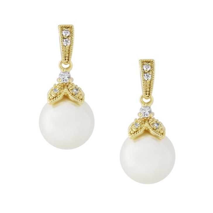 Brincos de noiva Opulence Pearl (dourados)