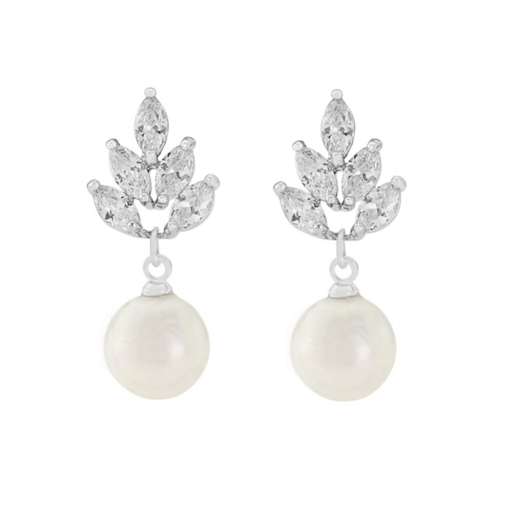 Brincos de noiva Vienna Vintage com pérolas pendentes