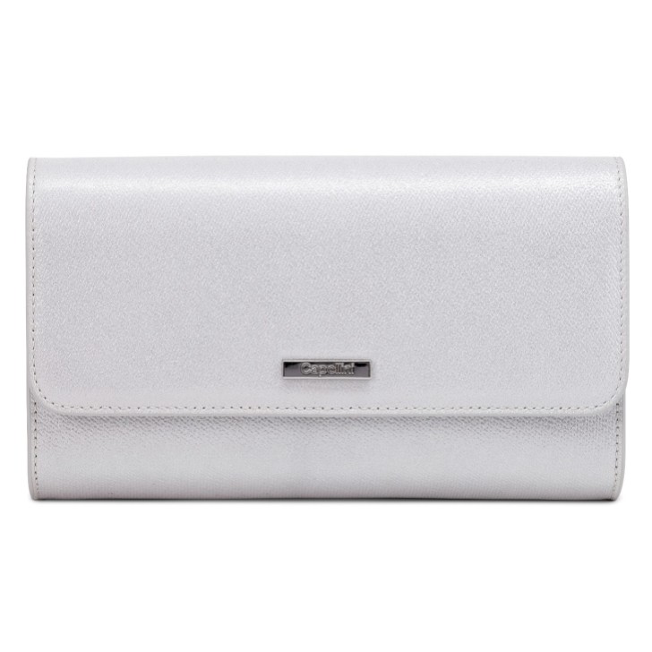 Capollini Bolso de mano de piel nobuk en color blanco glaciar