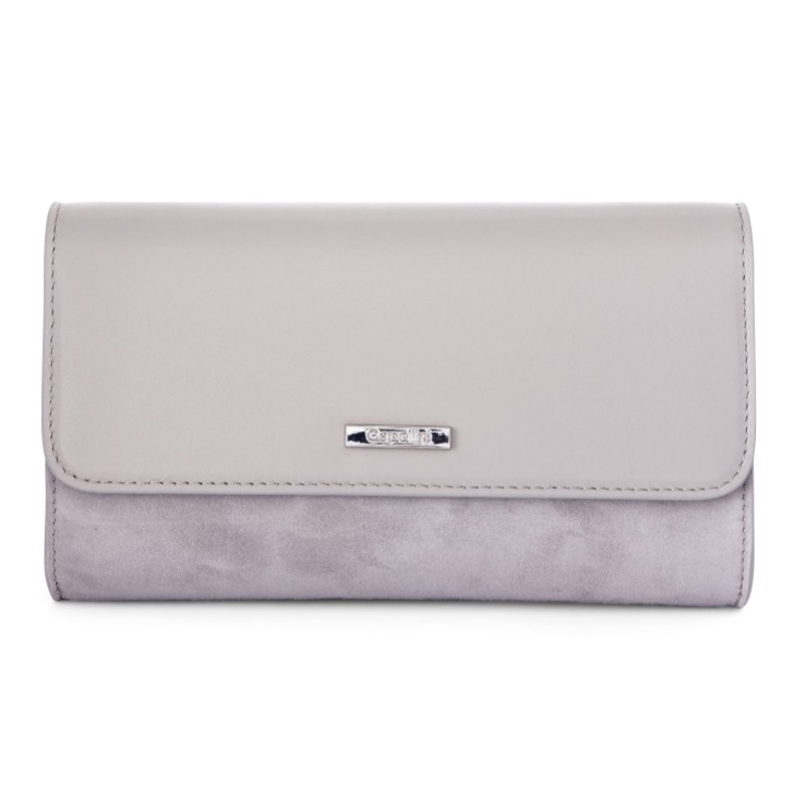 Capollini Gray Suede and Leather Clutch Bag