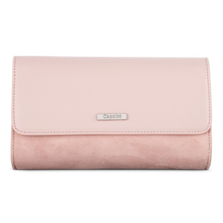 Capollini Rosa Clutch-Tasche aus Wildleder und Leder