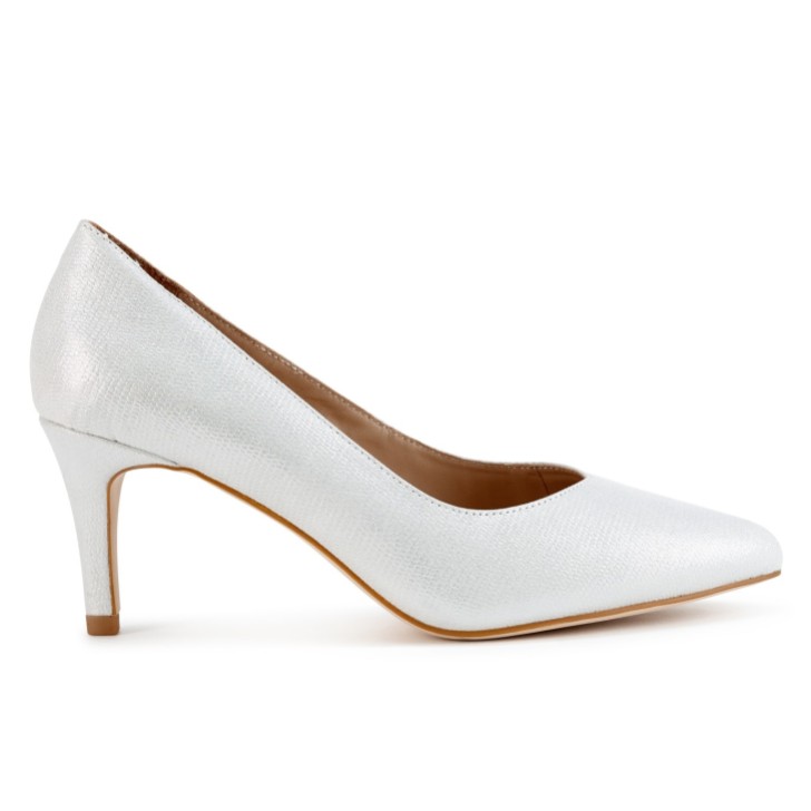 Capollini Scarpe Izzy con tacco medio in pelle nubuck grigio chiaro