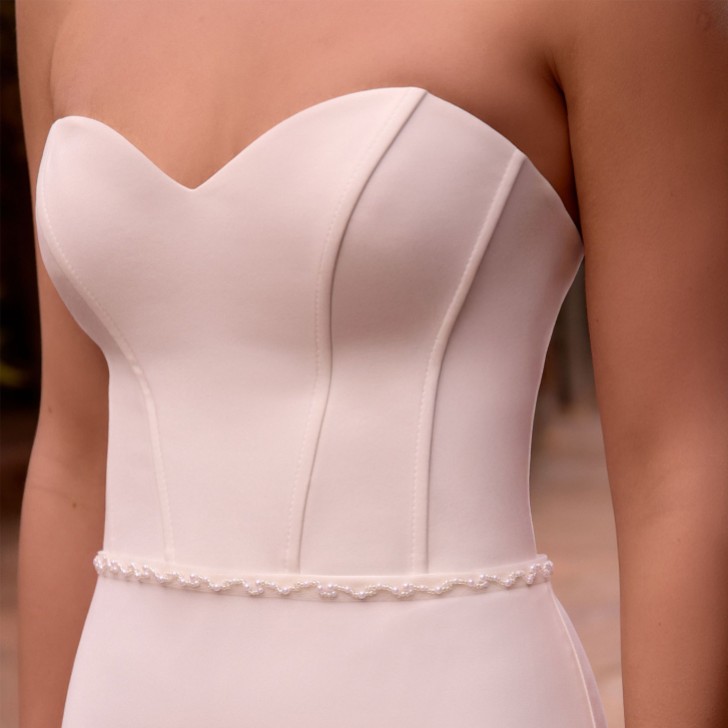 Ceinture de robe de mariée Bianco à fines perles et perles