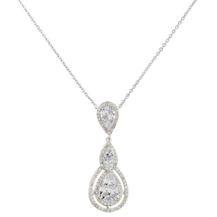 Colar com pingente de cristal de inspiração vintage Alessandra