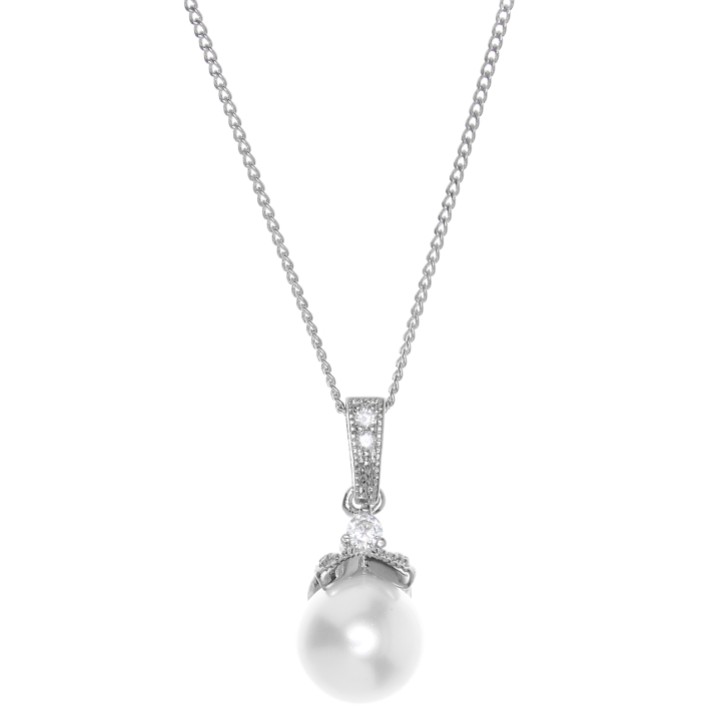 Collar con colgante de boda «Opulence Pearl» (plata)