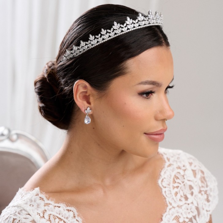 Coroa de noiva com zircónia cúbica Blenheim