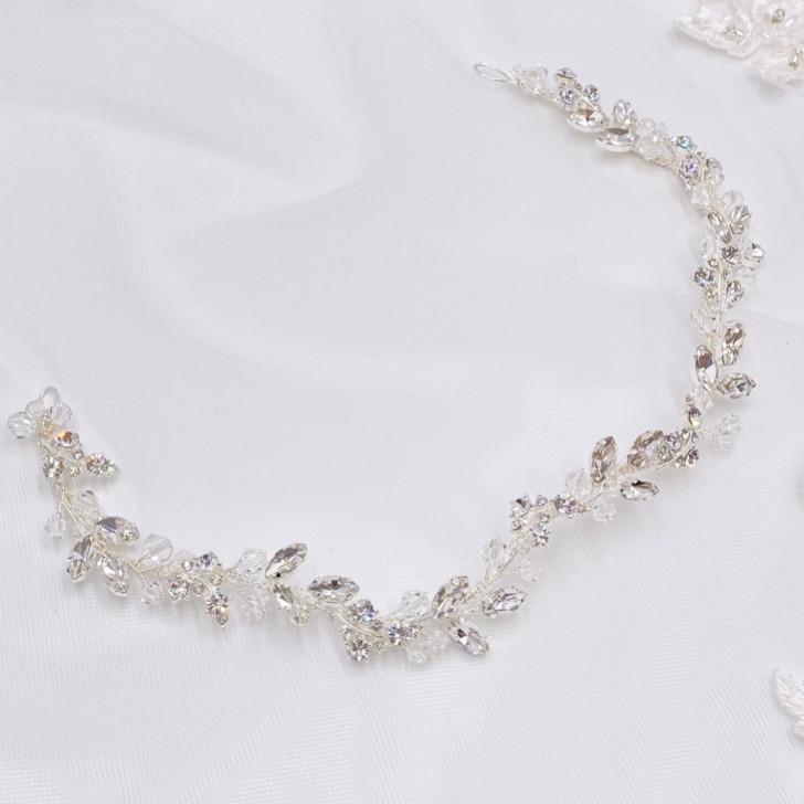 Diadema de cristal y diamantes para el pelo de novia