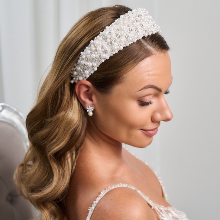 Diadema «Laila Statement» con adornos de perlas y cristales