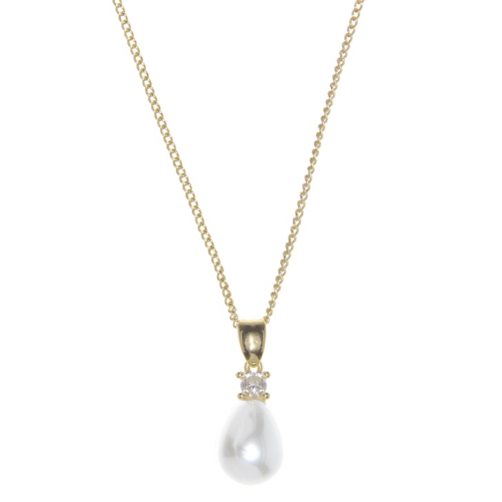 Dolci Gold Teardrop Perlen Anhänger Halskette