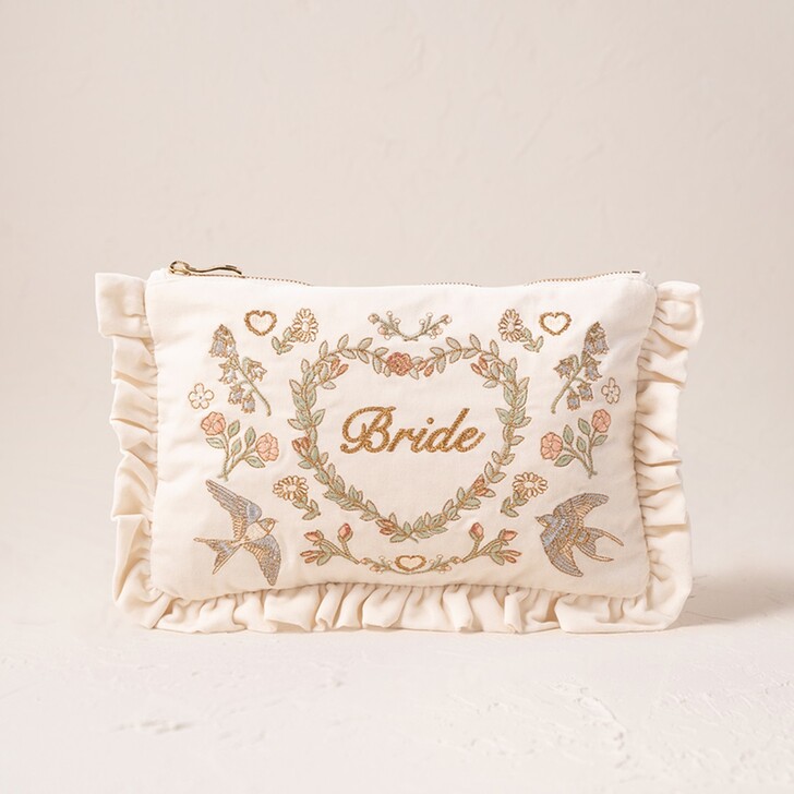Elizabeth Scarlett Earth Goddess Cream Frill Bride Pouch
