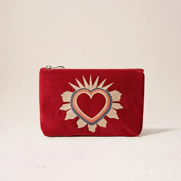 Elizabeth Scarlett Enchanted Heart Rouge Velvet Mini Pouch