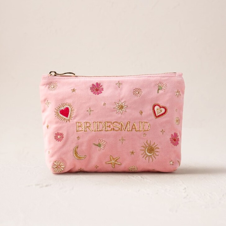Elizabeth Scarlett Love Charm Bridesmaid Rose Velvet Mini Pouch