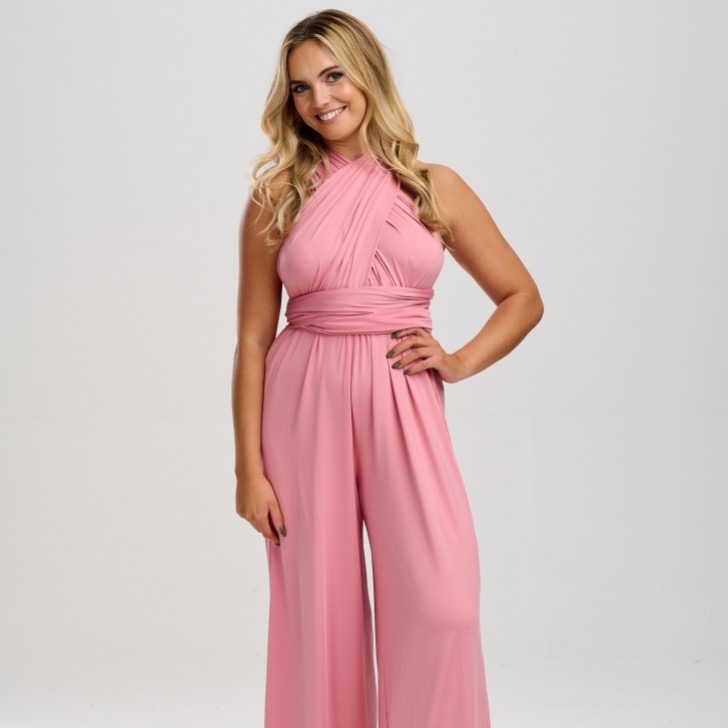 Emily Rose Dusky Pink Multiway Bridesmaid Jumpsuit (One Size)