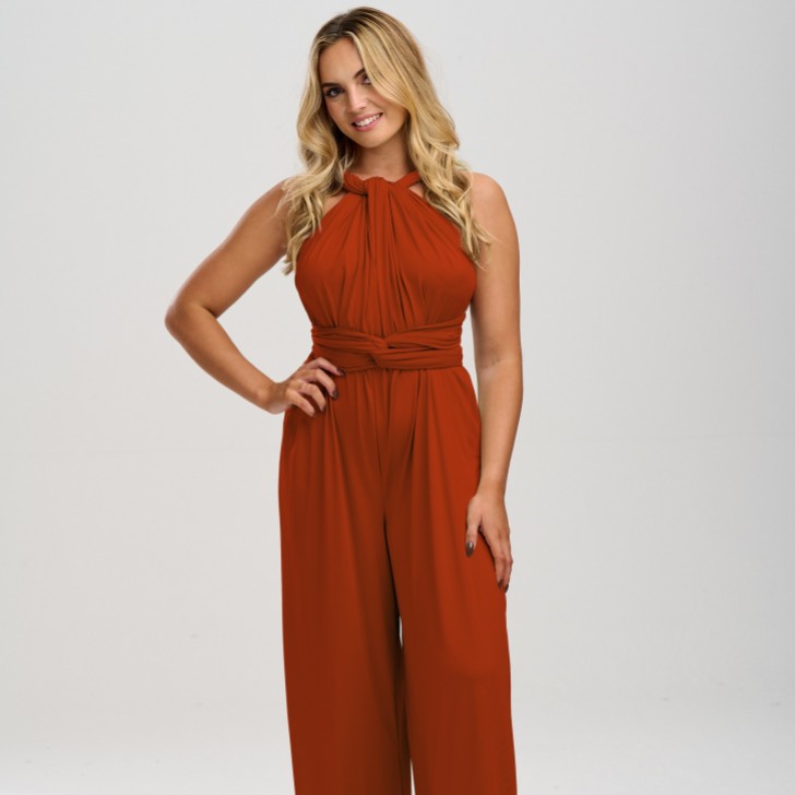 Emily Rose Rust Multiway Brautjungfer Jumpsuit (Einheitsgröße)