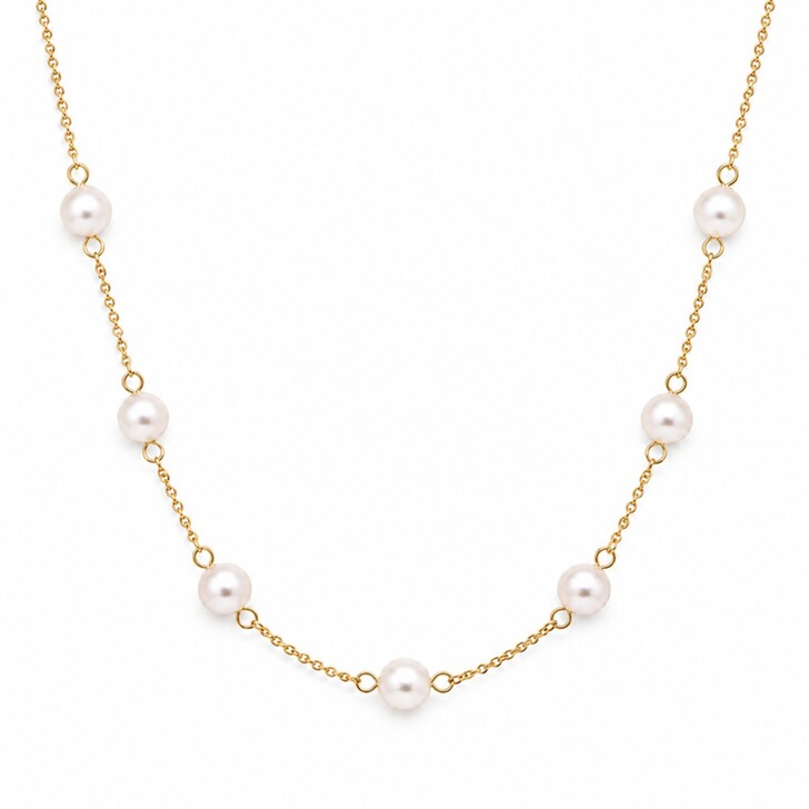 Evie Gold Dainty Pearl Necklace
