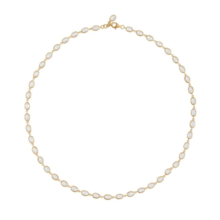 Freya Rose Collana ovale con cornice in cristallo d'oro