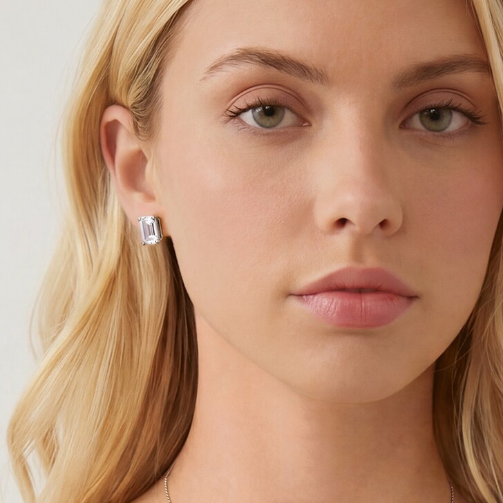 Ivory and Co Ascot Crystal Emerald Cut Earrings