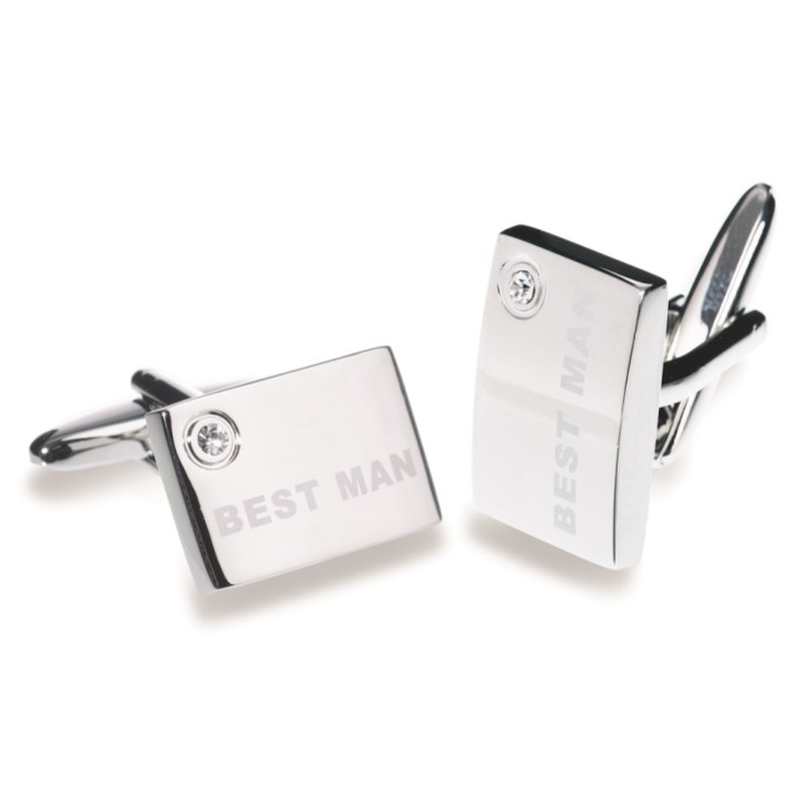 Ivory and Co Best Man Cufflinks with Crystal Detail