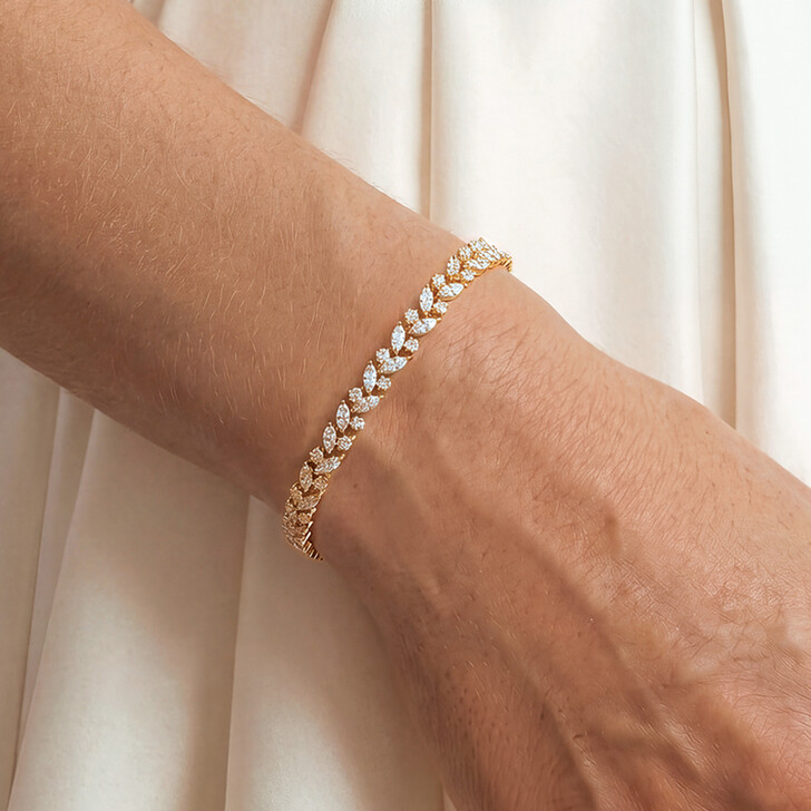 Ivory and Co Blenheim Gold Crystal Love Knot Bracelet