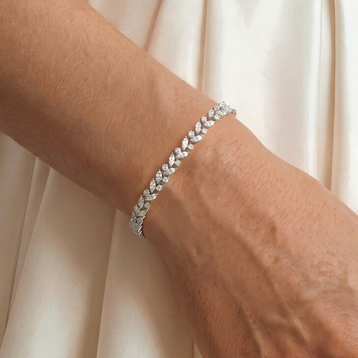 Ivory and Co Blenheim Silver Crystal Love Knot Bracelet