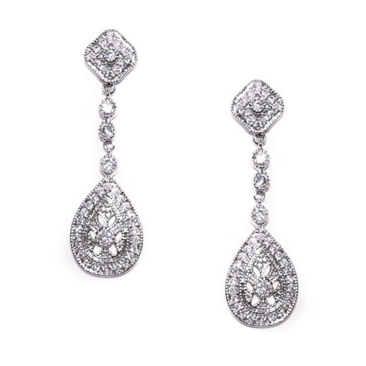 Ivory and Co Brincos de cristal para casamento «Moonstruck»