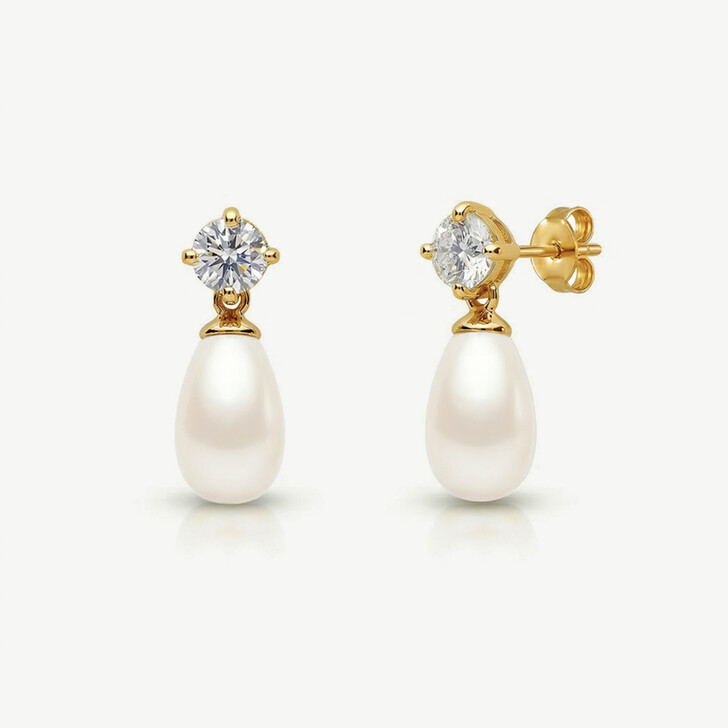 Ivory and Co Brincos em forma de lágrima «Imperial Pearl Gold»