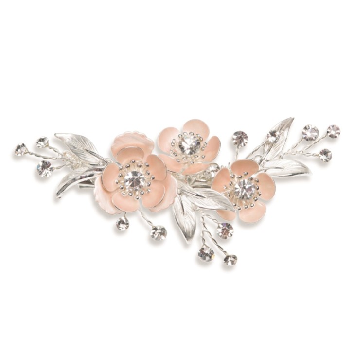 Ivory and Co Broche para el pelo «Spirit» con flores rosa pálido y cristales