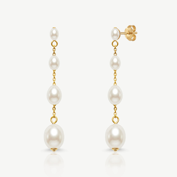Ivory and Co Burlington Gold Long Pearl Drop Earrings