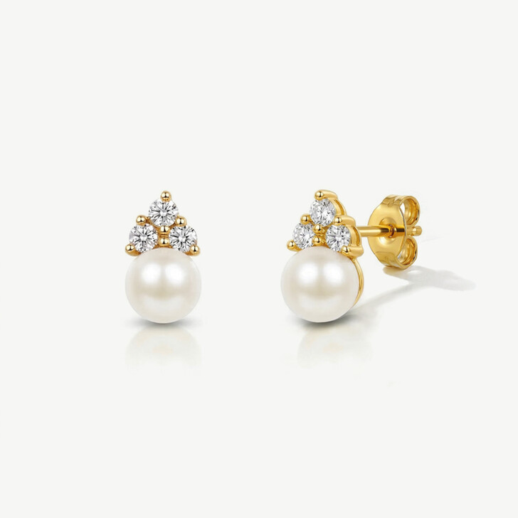 Ivory and Co Classic Gold Pearl Stud Earrings