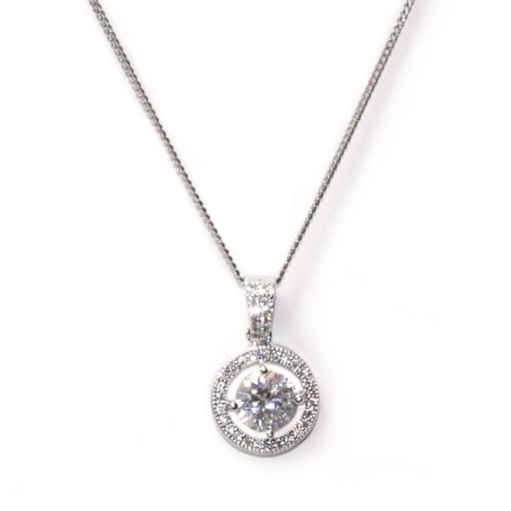 Ivory and Co Colar com pendente de zircónia cúbica Hampton