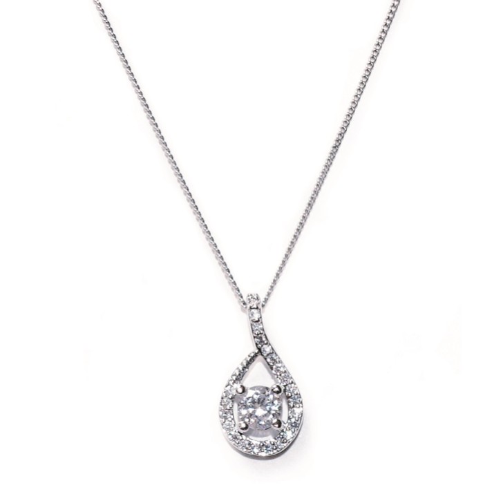 Ivory and Co Colar com pingente de cristal Eternity