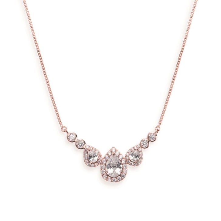 Ivory and Co Colar de Noiva Sorbonne Crystal (Ouro Rosa)
