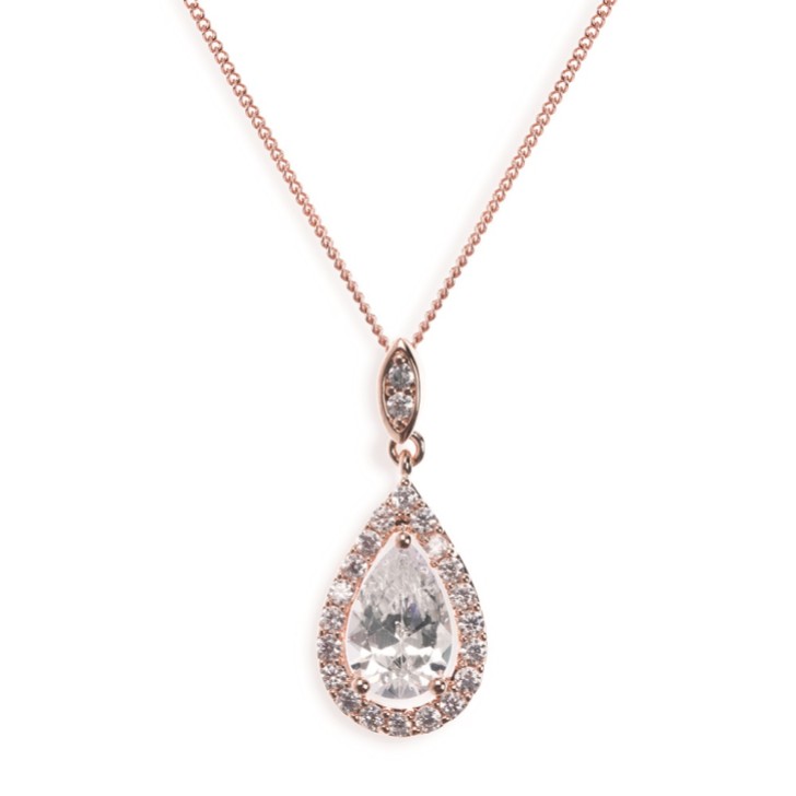 Ivory and Co Collar con colgante de cristal Belmont (oro rosa)