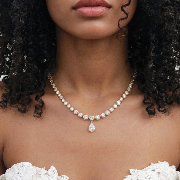 Ivory and Co Collier « Imperial Gold » en zircone cubique