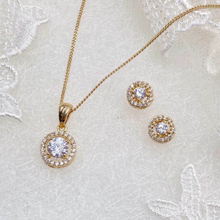 Ivory and Co Conjunto de joias de casamento Balmoral Gold