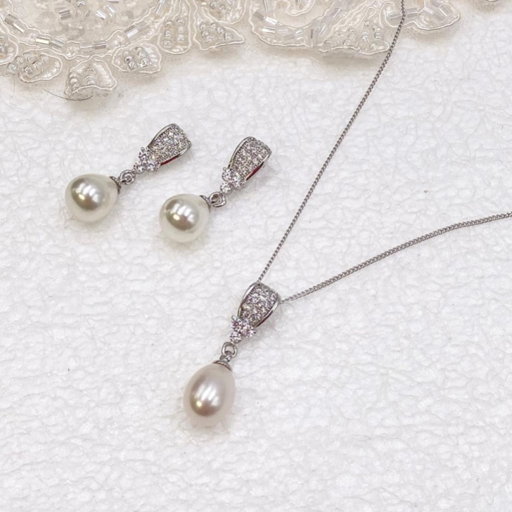 Ivory and Co Conjunto de joias de noiva Serrano Pearl