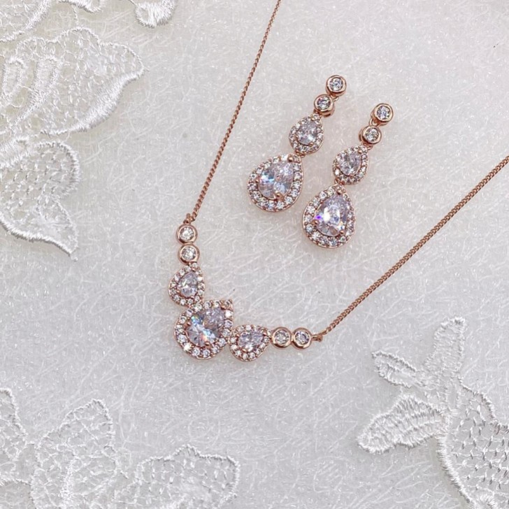 Ivory and Co Conjunto de joyas nupciales Sorbonne en oro rosa