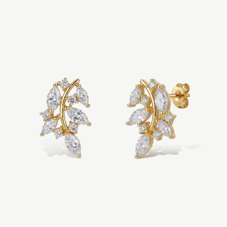 Ivory and Co Cypress Gold Vine of Leaves Earrings