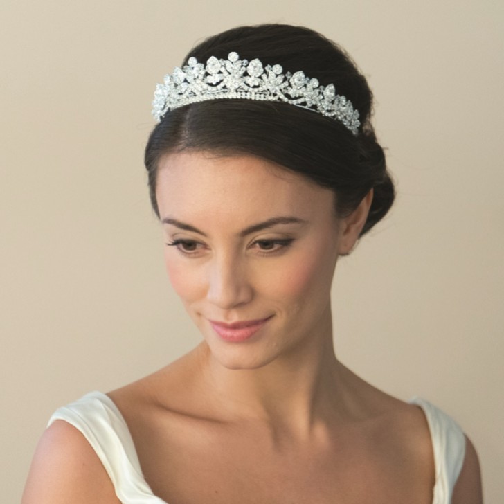 Ivory and Co Diadema nupcial de Alexandra con adornos de cristal