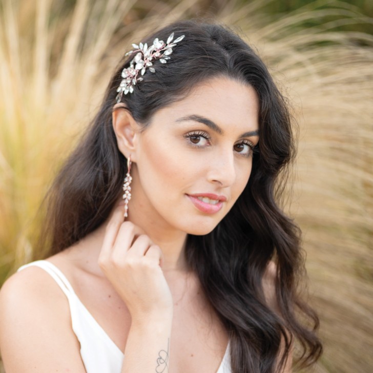 Ivory and Co Diamant Frost Rose Gold Kristall Haarkamm