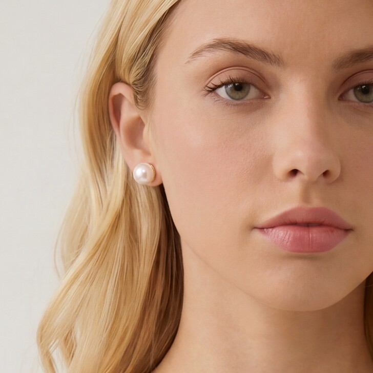 Ivory and Co Euston Gold Pearl Stud Earrings