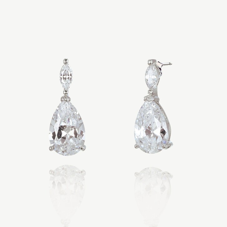 Ivory and Co Genova Silver Crystal Teardrop Earrings