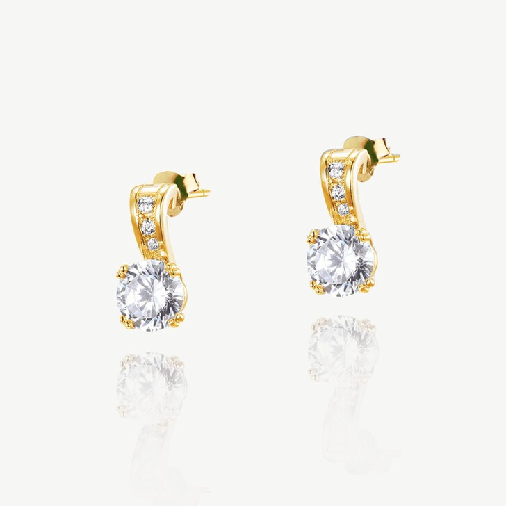 Ivory and Co Hamilton Gold Crystal Stud Earrings
