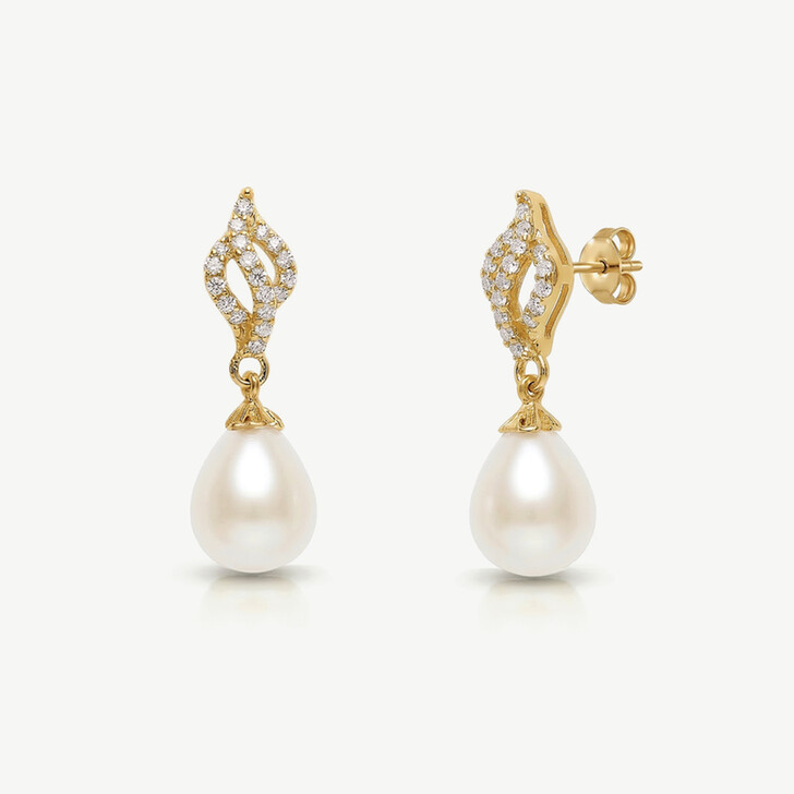Ivory and Co Lisbon Gold Pearl Drop Earrings