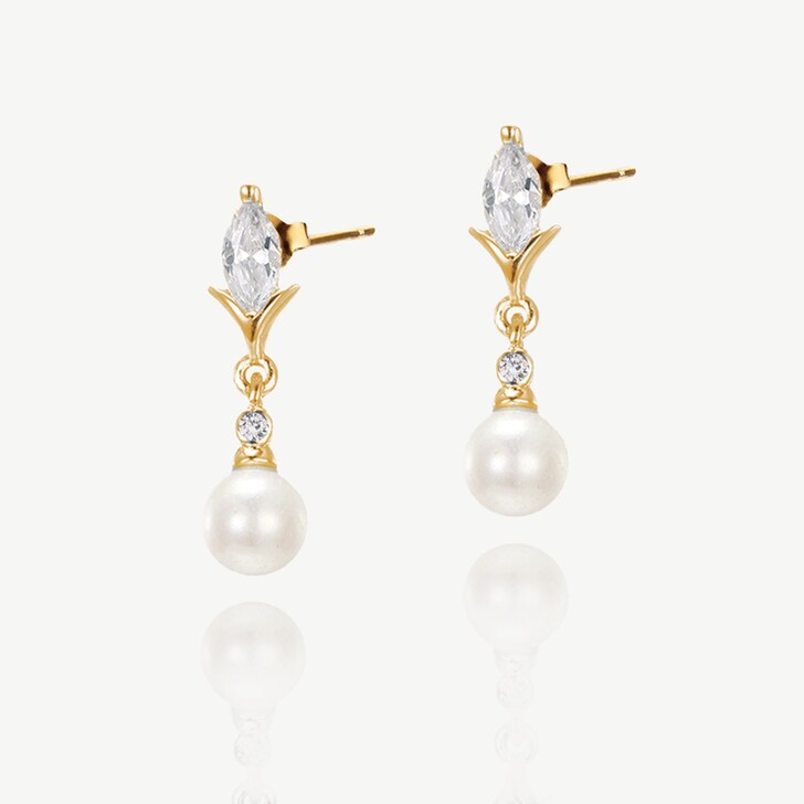 Ivory and Co Malmo Gold Pearl Drop Earrings