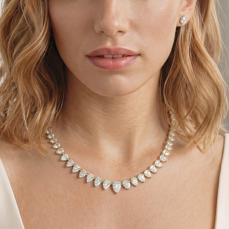 Ivory and Co Manhattan Gold Cubic Zirconia Necklace