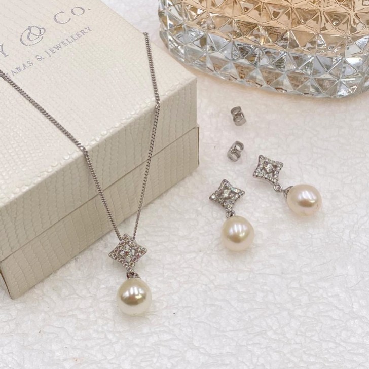Ivory and Co Morocco Pearl Bridal Jewelry Set