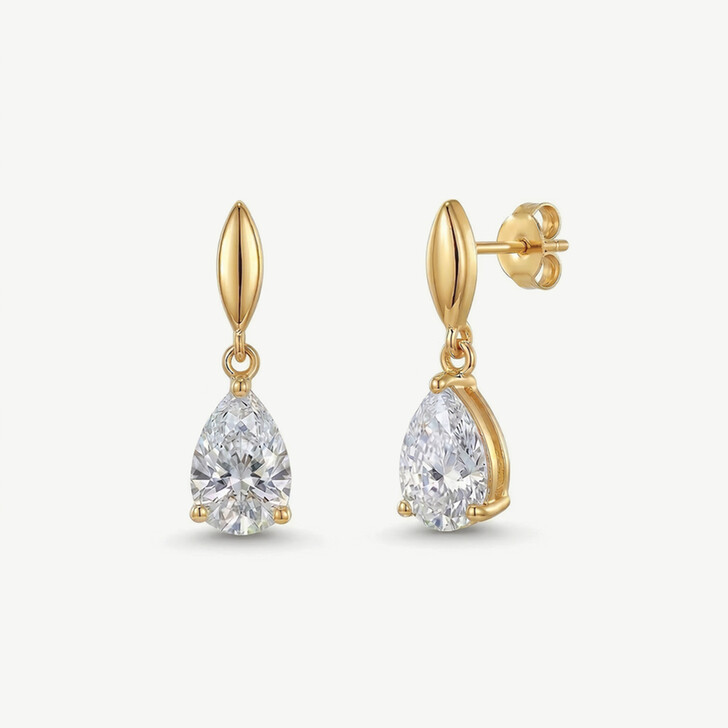 Ivory and Co Orecchini in cristallo a goccia dorati Vanderbilt