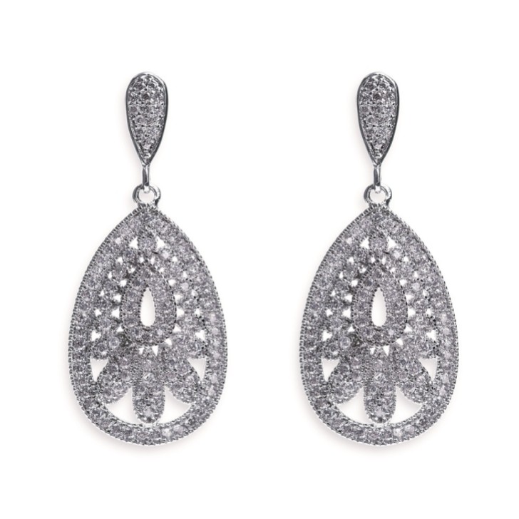 Ivory and Co Pendientes de boda con forma de gota de cristal de inspiración vintage de Cosmopolitan